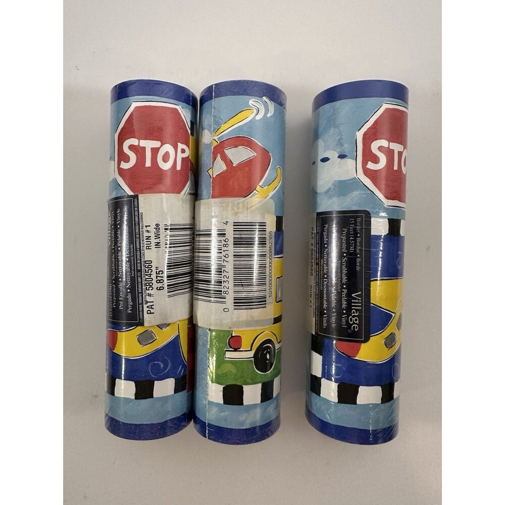 Kids Transportation Wallpaper Lot Of 3 45 Feet Border Car Truck Plane Village